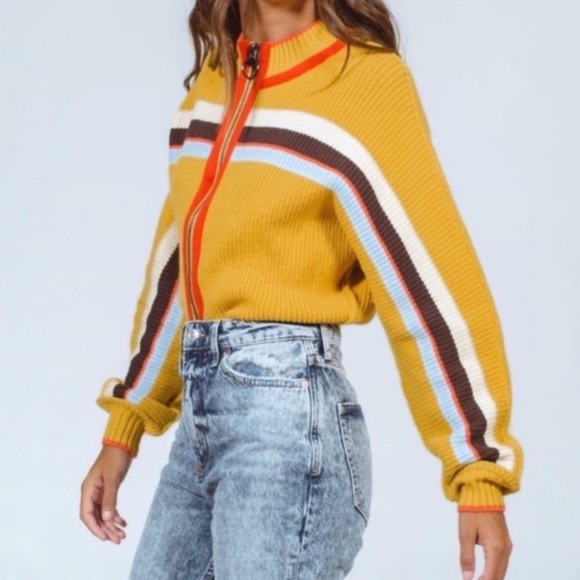 Free People Sweaters - FREE PEOPLE Ready Set Go Striped Crop Cardigan